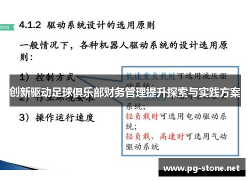 创新驱动足球俱乐部财务管理提升探索与实践方案